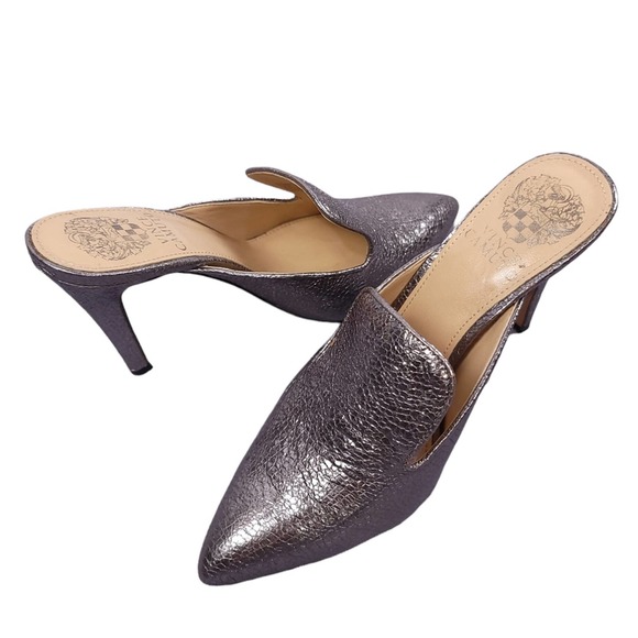 Vince Camuto Shoes - Vince Camuto Emberton Leather Mules in Gunmetal